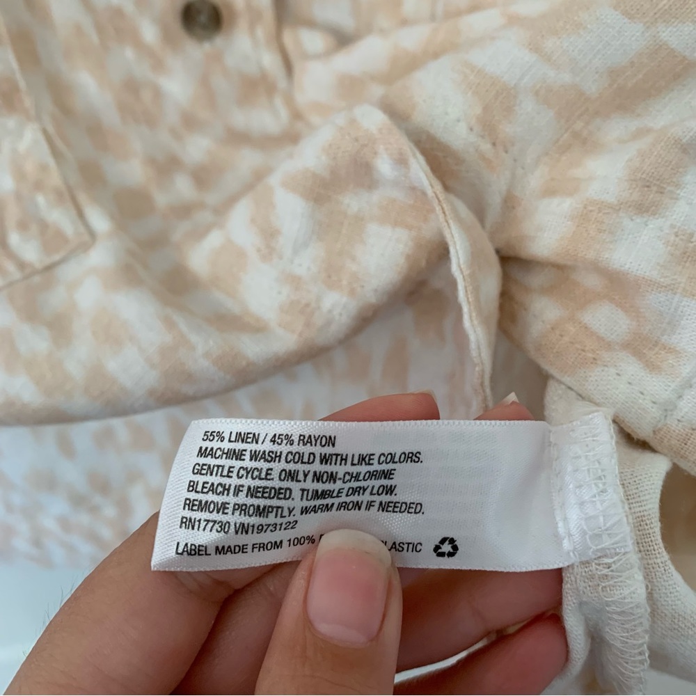 Universal Thread Pink Pattern Pocket Collar Linen… - image 8